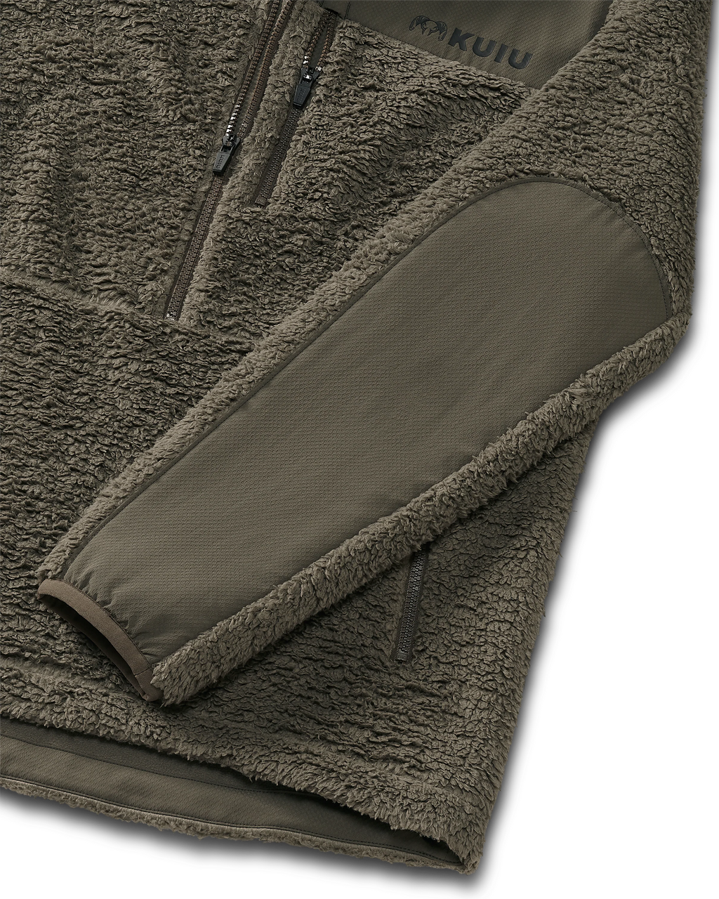 Sherpa Fleece Zip Pullover | Ash